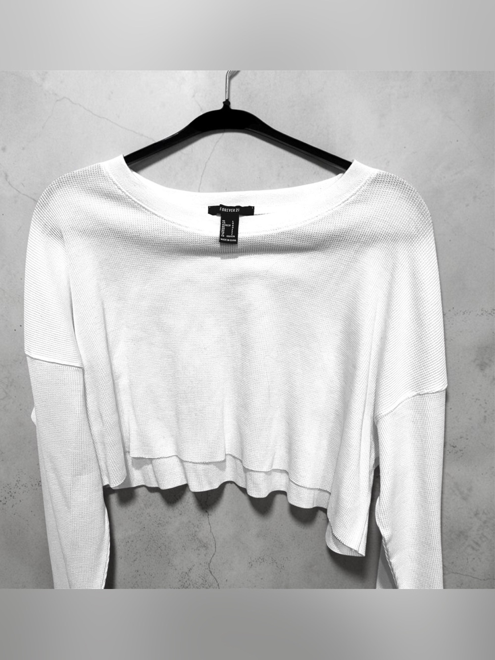 Forever 21 Long-Sleeve Cropped Thermal Shirt